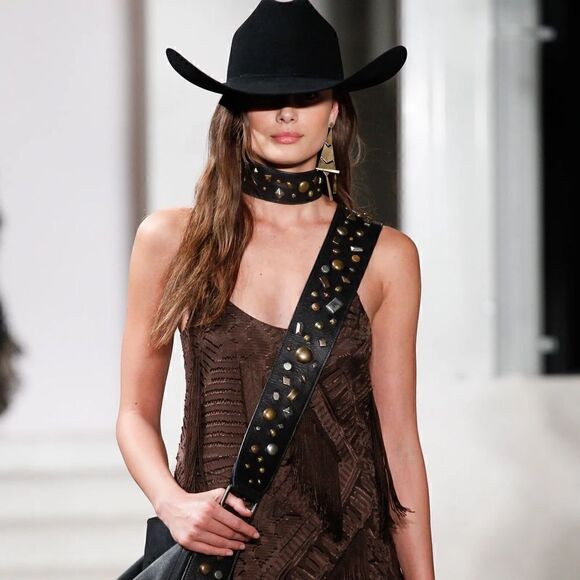 Ralph Lauren 2014 Collection Brown Suede Brass Bead Embellished Blephina Sandal - Picture 12 of 16